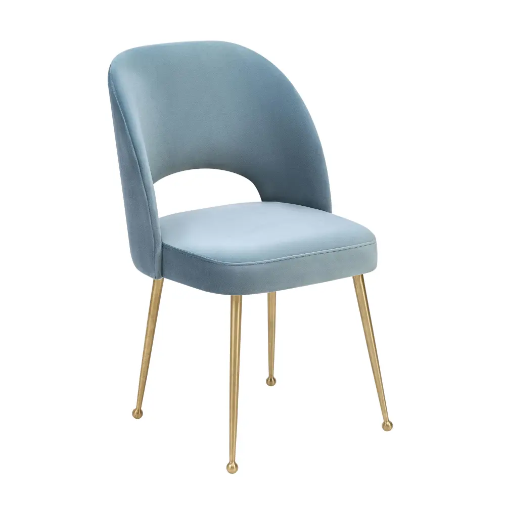 Swell Sea Blue Velour Chair - UK Hidden Storage