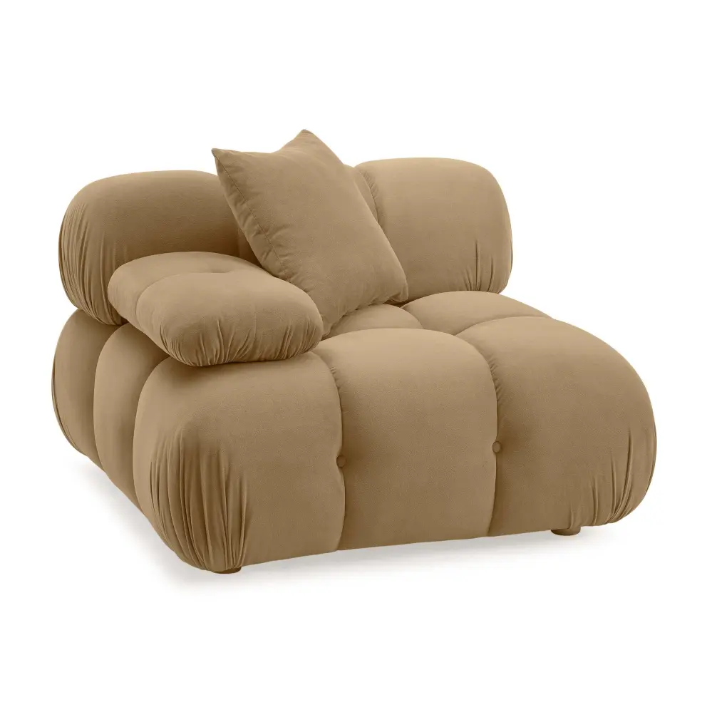 Calliope Cafe Au Lait Performance Velvet Sectional Corner Chair