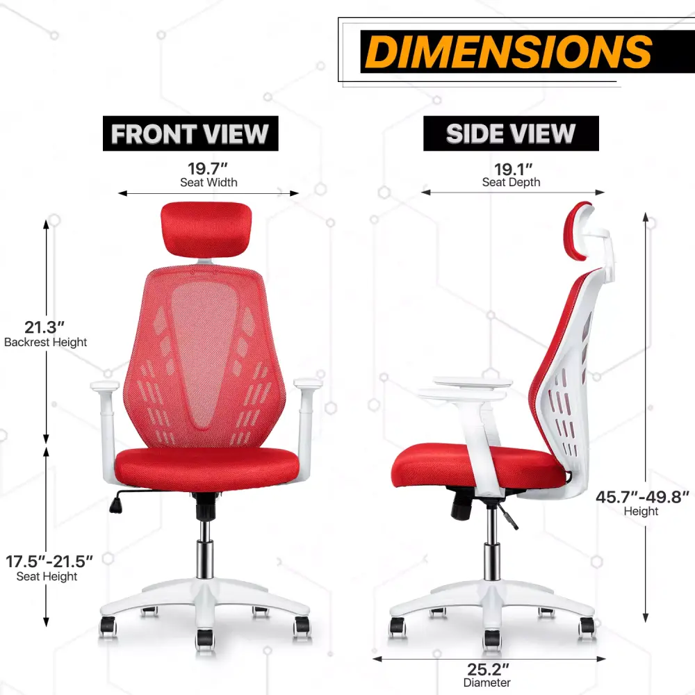 MoNiBloom Computer Desk & Chair Set L Shaped Gaming Desk Rolling Swivel Chair White