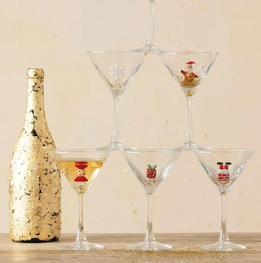 4oz. Holiday Figure Martini Glass