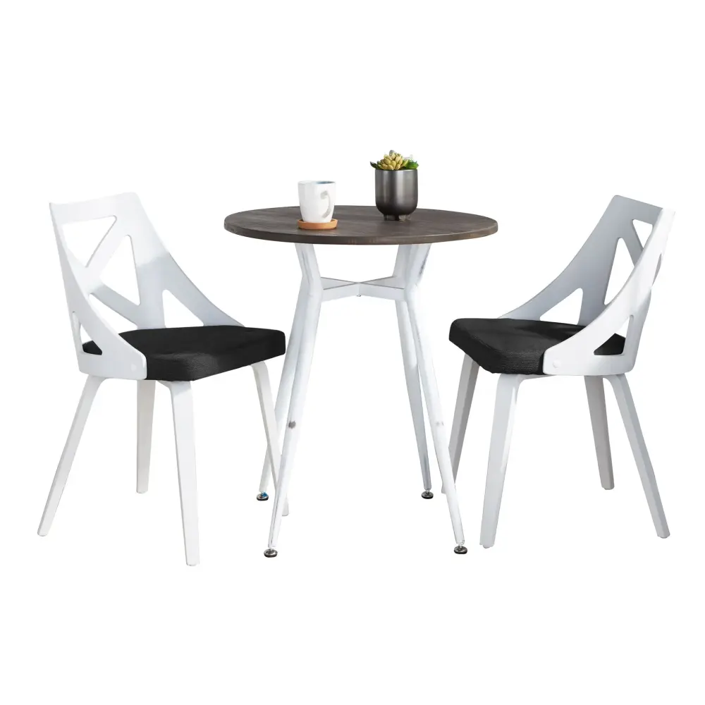 Clara Charlotte - 3 Piece Round Dinette Adjust Vintage Rounded