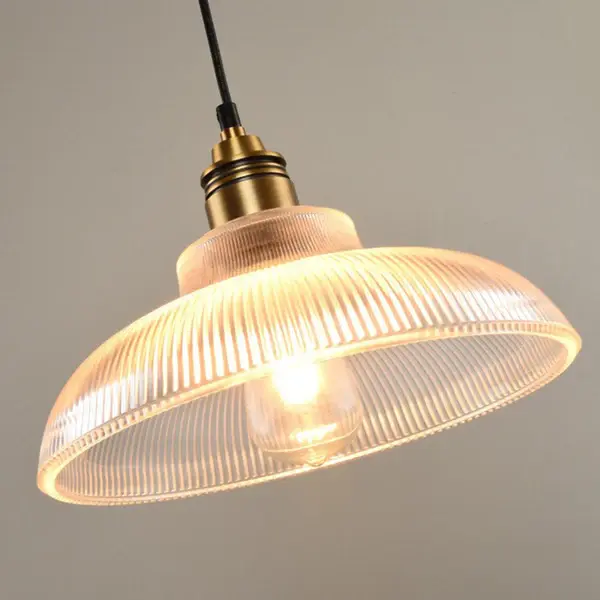 Classic Industrial 1 Light Pendant Prismatic Glass Dome Pendant Lighting Living Room