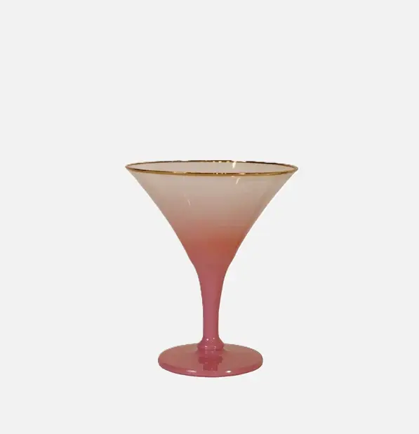 Cocktail Glass w/ Gold Color Rim, Gradient