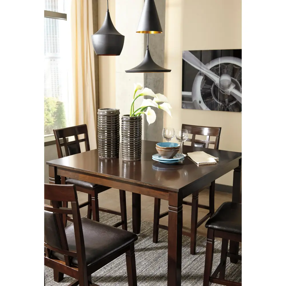 Diamond Current Furniture Exclusive Design Bennox 5 pc Counter Height Dinette D384-223