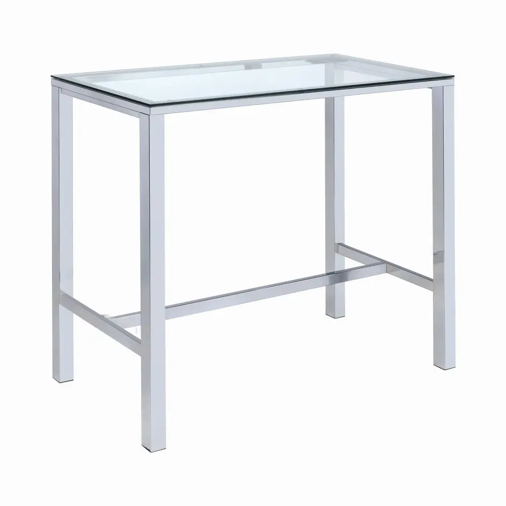 Diamond Modern Furniture COA Tolbert Pub Height Dining Table Glass Top and Trestle Base 104873