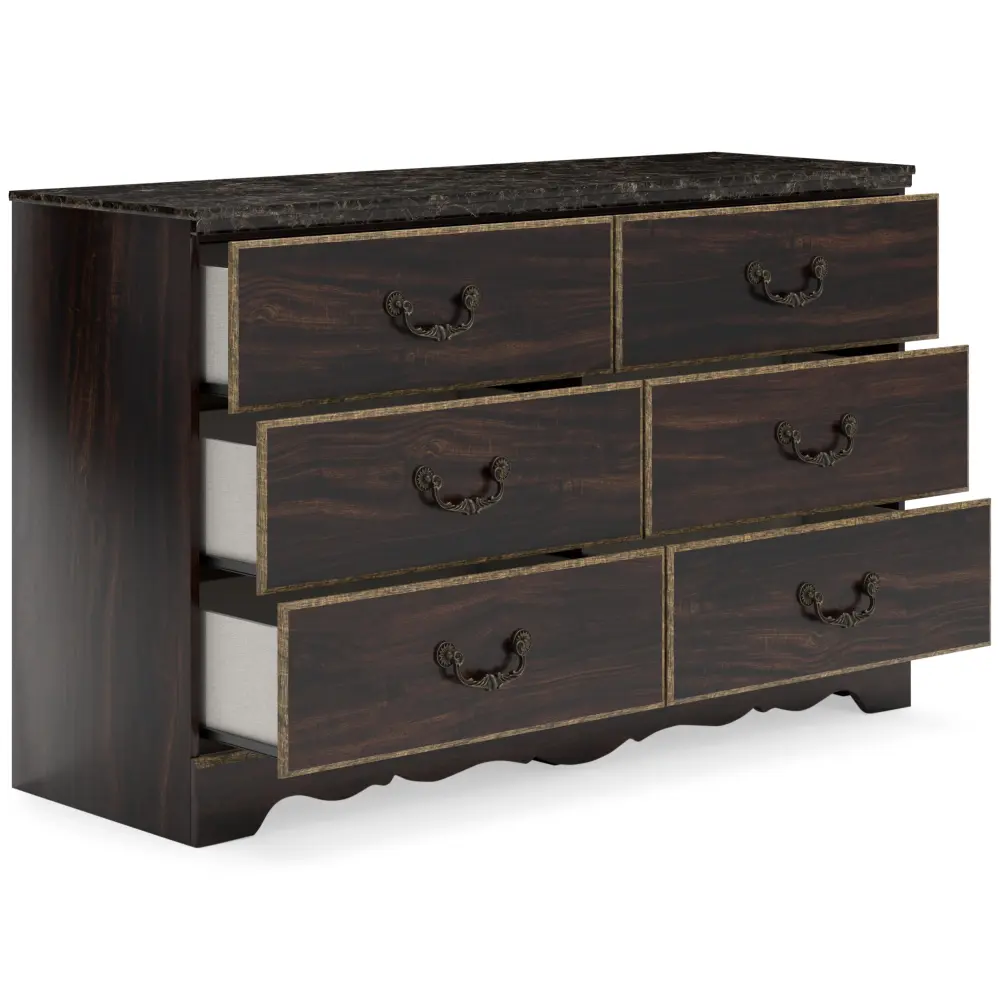 Diamond Modern Furniture Exclusive Design Glosmount 6-Drawer Dresser B1055-231