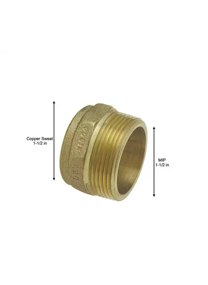 Everbilt 1-1/2 . Bronze DWV Copper Cup x MIP Male Adapter Fitting Unused