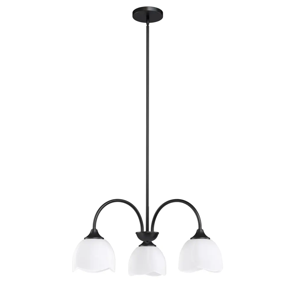 Illusion 3-light 23.9'' Dimmable Opaque Glass Modern/traditional Chandelier Flower Shade Dining Room #P39013