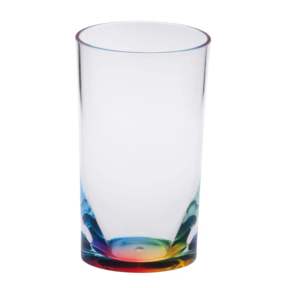 Leading Ware Oval Halo Plexiglass Glasses Drinking, 15Oz (Set 4) Hi Ball, Bpa Free - Clear