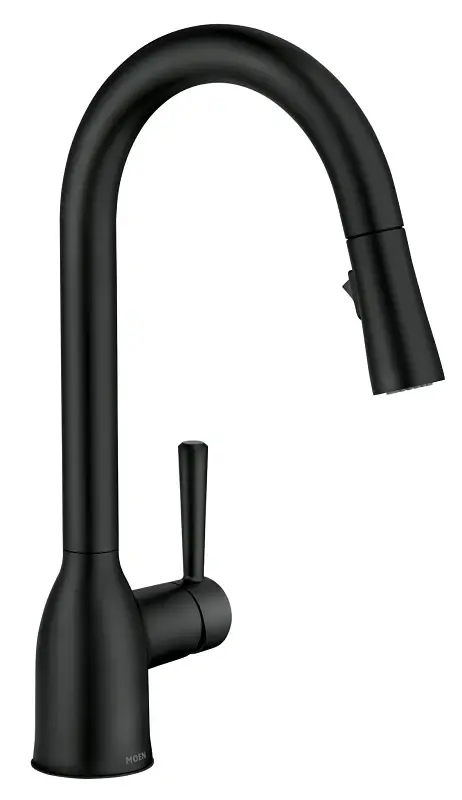 Moen Adler Series 87233BL Pull-Down Kitchen Faucet, 1.5 gpm, 1-Handle, 1-Faucet Hole, Metal, Matte Charcoal