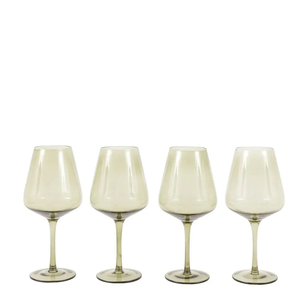 Set 4 Wine Glasses - Smokey Green
