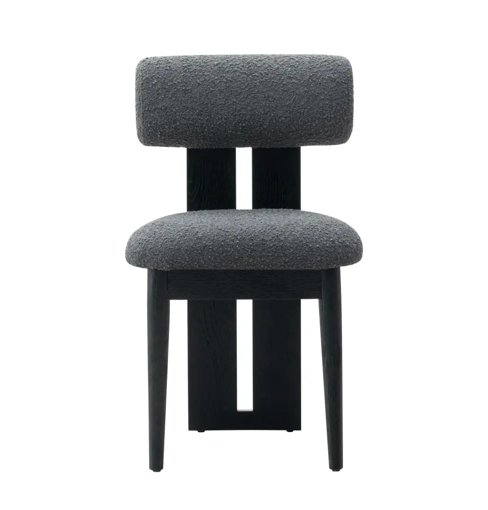 Modrest Skerrit - Modern Grey Fabric + Onyx Oak Dining Chair (Set 2)