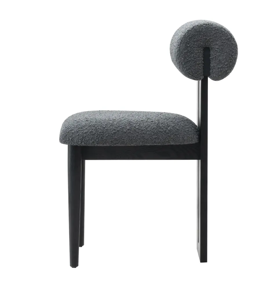 Modrest Skerrit - Modern Grey Fabric + Onyx Oak Dining Chair (Set 2)