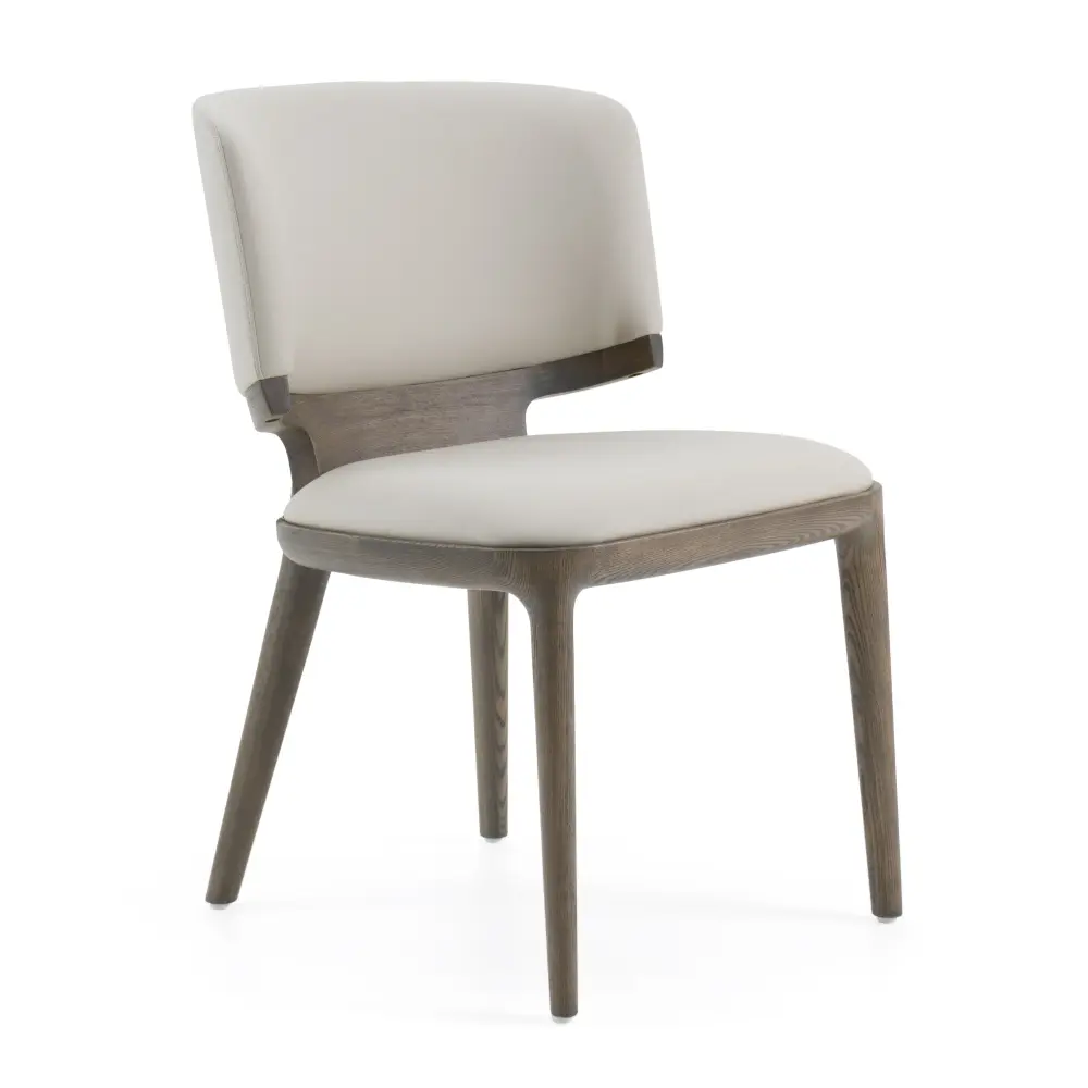 Modrest Stanley Contemporary Grey Leatherette and Grey Ash Adjust 2 Dining Chair
