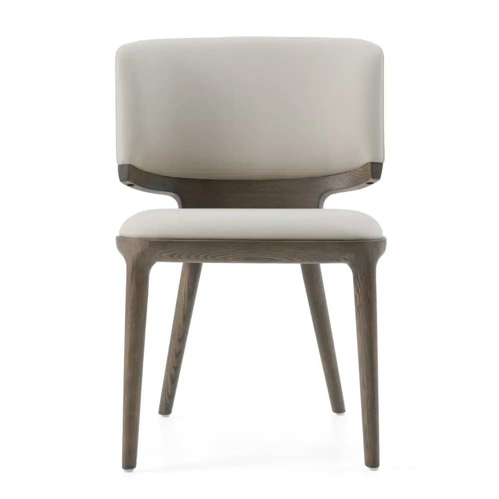 Modrest Stanley Contemporary Grey Leatherette and Grey Ash Adjust 2 Dining Chair