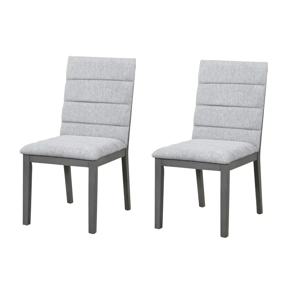 Tufted Upholstery Modern Dining Chairs place 2) Sleek Comfort Rubber Wood Frame - Gray / Oak
