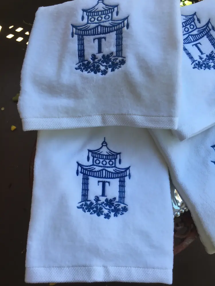 EMBROIDERED TERRY HAND TOWEL - Extra Absorbent