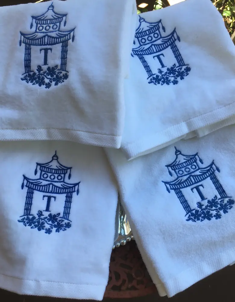 EMBROIDERED TERRY HAND TOWEL - Extra Absorbent