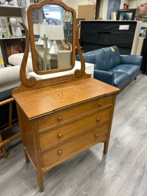 Sunburst Metal WOOD DRESSER W/MIRROR