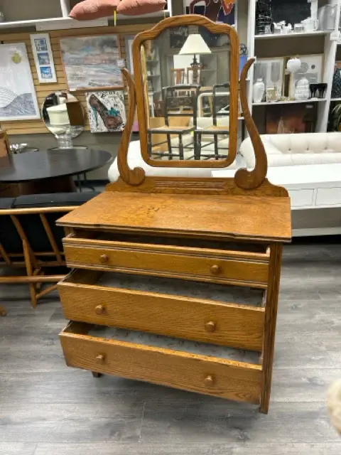 Sunburst Metal WOOD DRESSER W/MIRROR