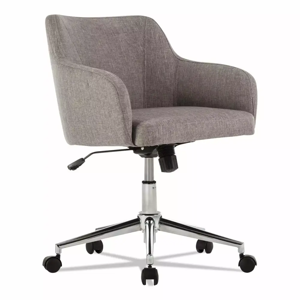 Alera Captain Series Mid-Back Chair Gray Tweed - Supports Up To 275 Lbs Chrome Base