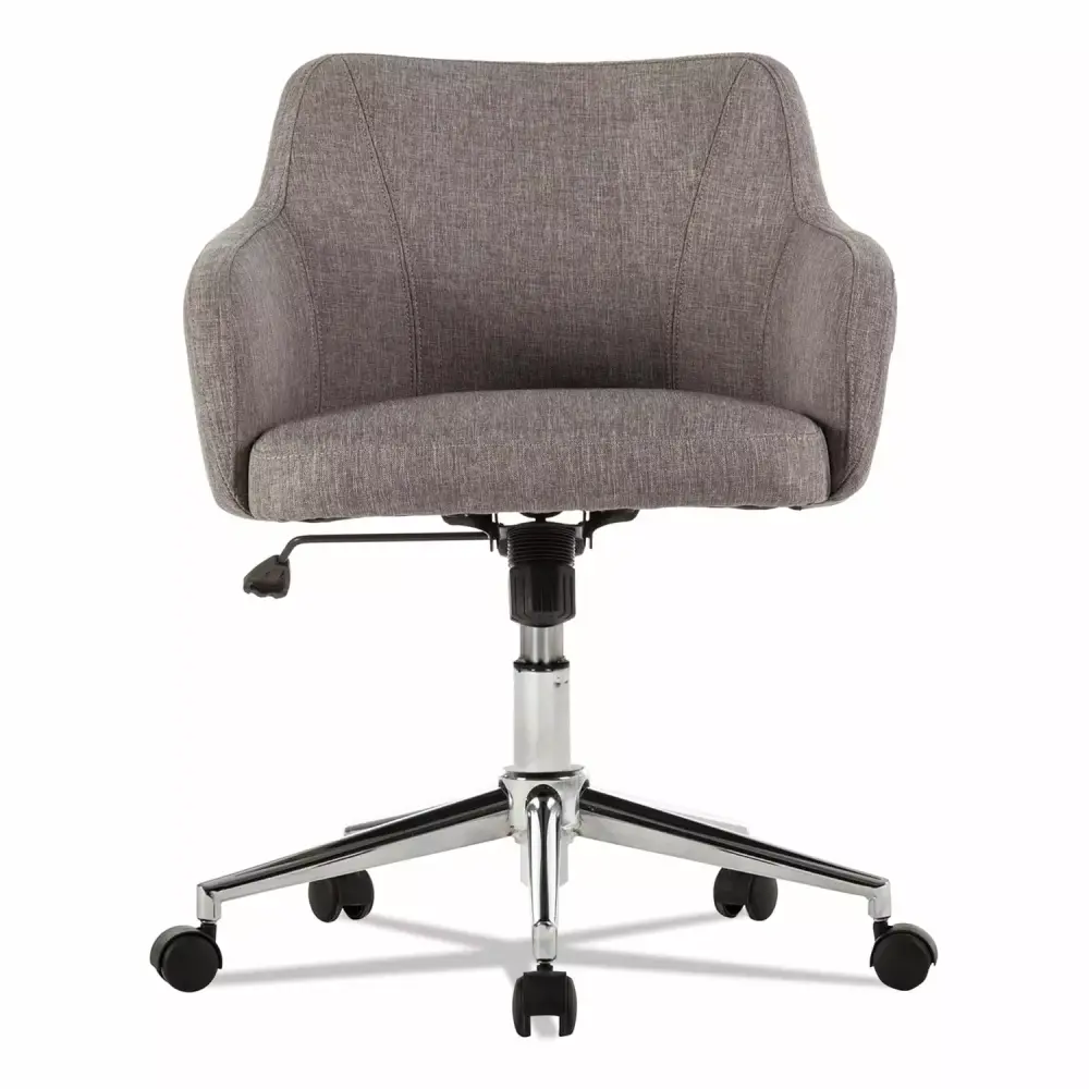 Alera Captain Series Mid-Back Chair Gray Tweed - Supports Up To 275 Lbs Chrome Base