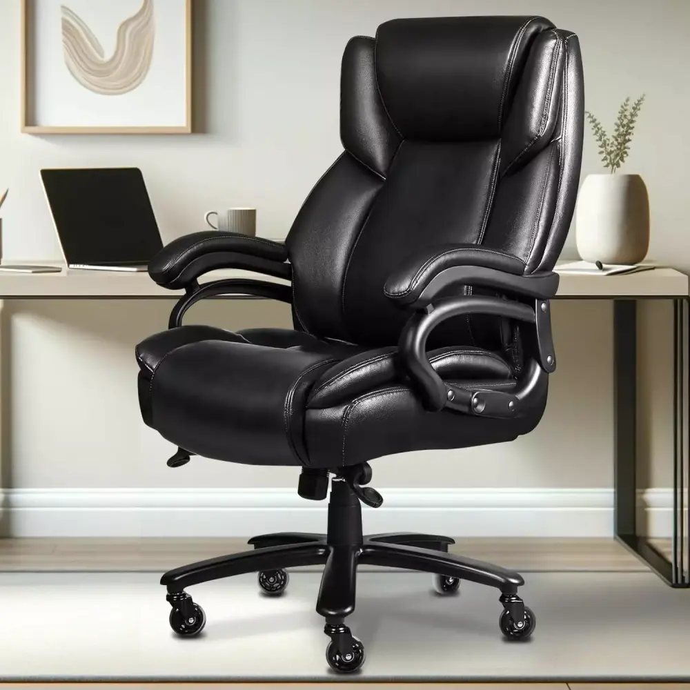 FETON Big and Tall Office Chair 500lbs Capacity Heavy Duty Executive Chair Black