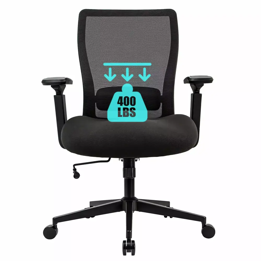 Hforesty Big and Tall Office Chair 400lbs Heavy Duty Computer Chair 4D Armrest
