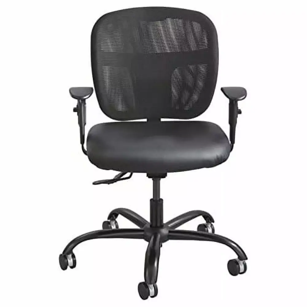Scranton & Co Intensive Use Mesh Task Office Chair Black Vinyl Heavy Duty Ergonomic Chair