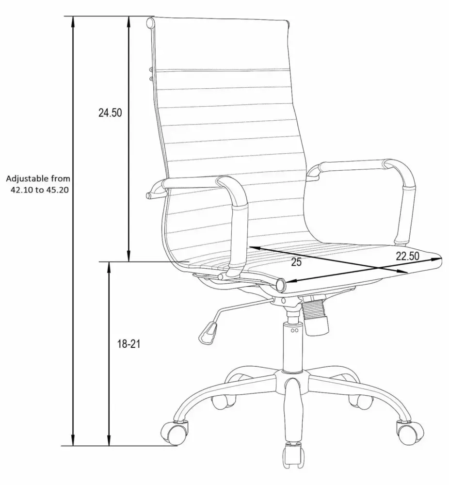 Deng rui Modern Adjustable Office Executive Swivel Chair High-Back Task Office Chair (Black)