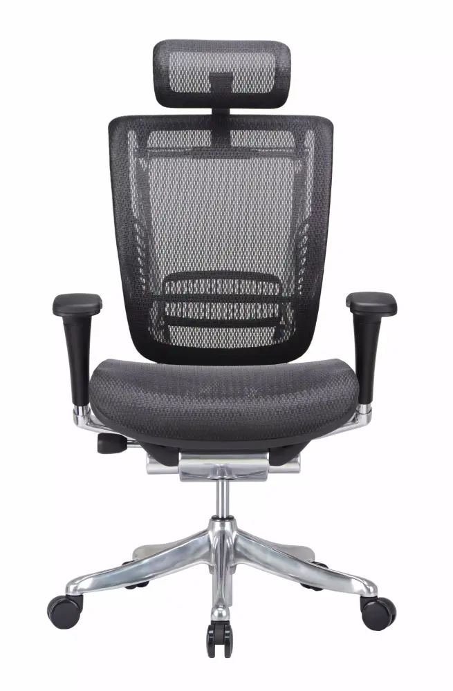GM Seating Enklave XL Mesh Executive High Back Swivel Chair Chrome Base Headrest Black