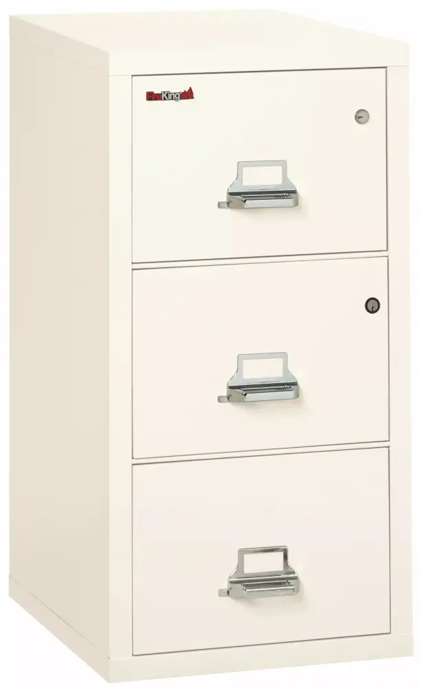 FireKing 3-Drawer Vertical Legal Size High Security File Safe Combo Lock Ivory White
