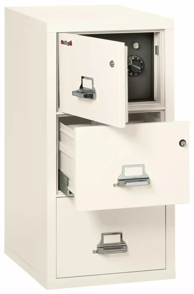 FireKing 3-Drawer Vertical Legal Size High Security File Safe Combo Lock Ivory White