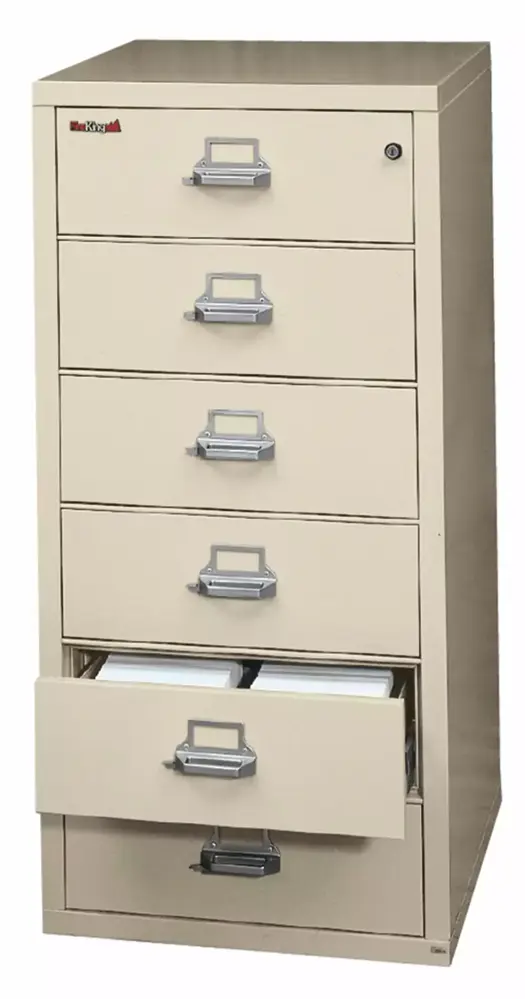 FireKing 6-Drawer Fire Resistant High Security Filing Cabinet Champagne