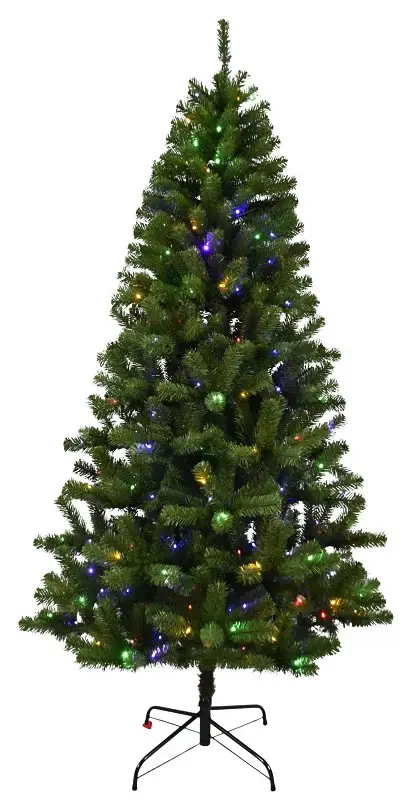 Hometown Holidays 10973 Christmas Tree, 7 ft H, Douglas Fir Family, CUL Adapter, Mini LED Bulb, Ivory Light