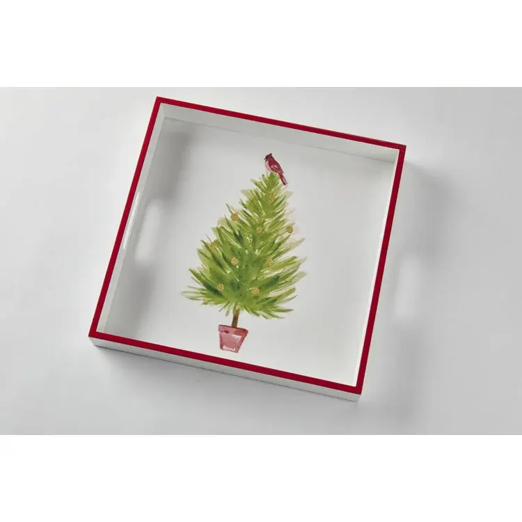 Decorative Fitted Holiday Tree Serving Tray-Medium
