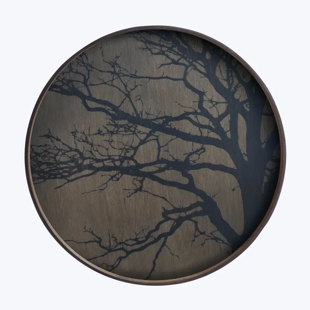 Decorative Fitted Round Wood Tree Tray
