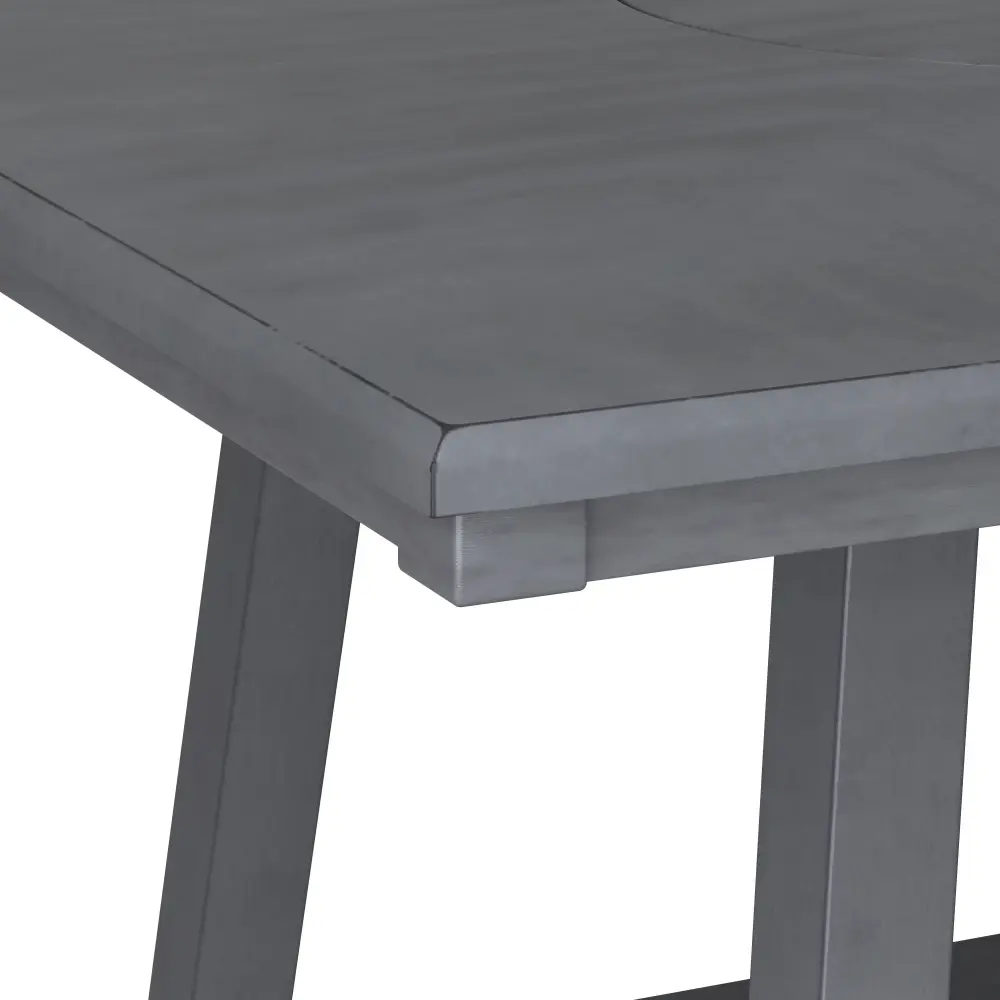 Counter Height Dining Table Tapered Base And Lazy Susan - Slate