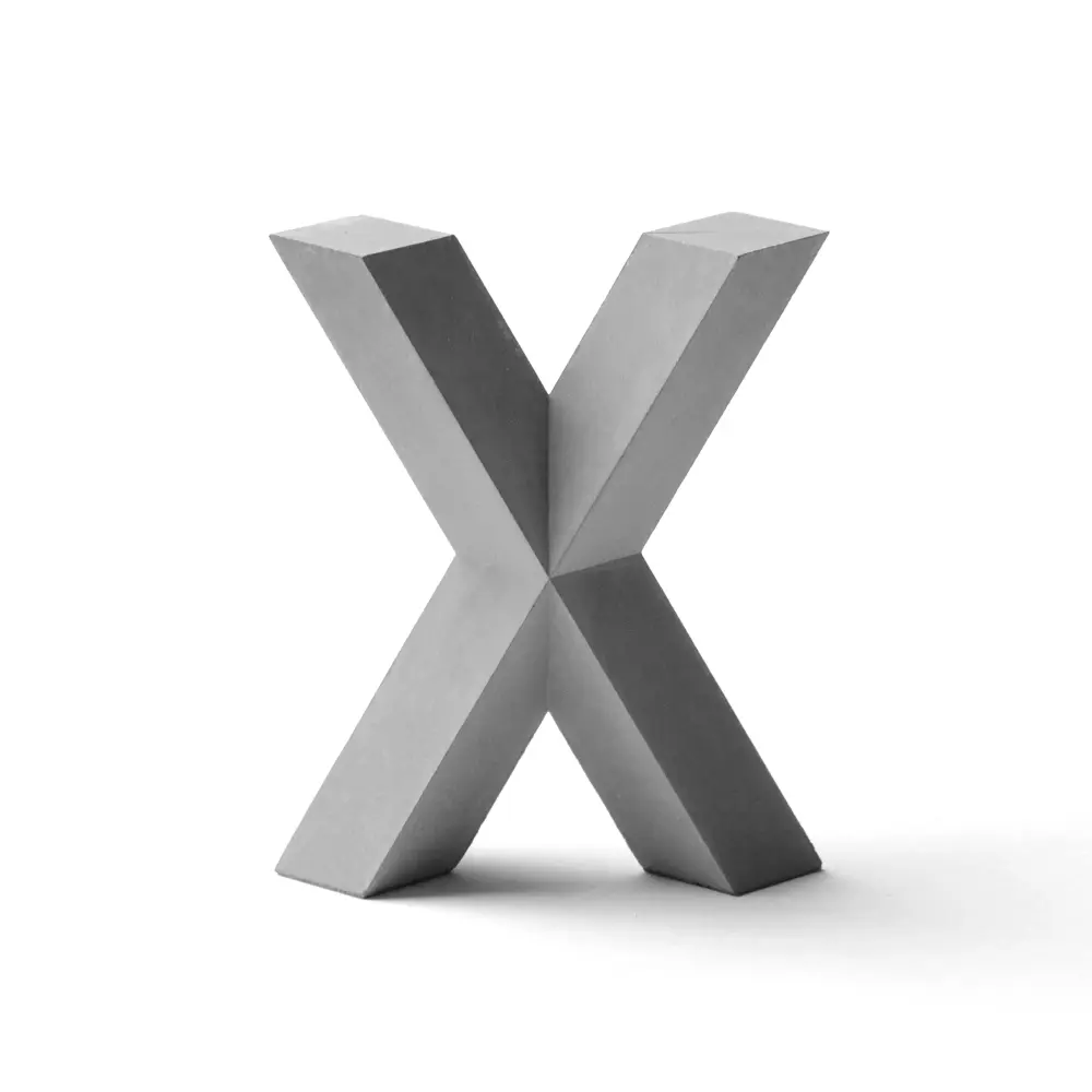 Concrete Alphabet (X) Non-Slip Bottom