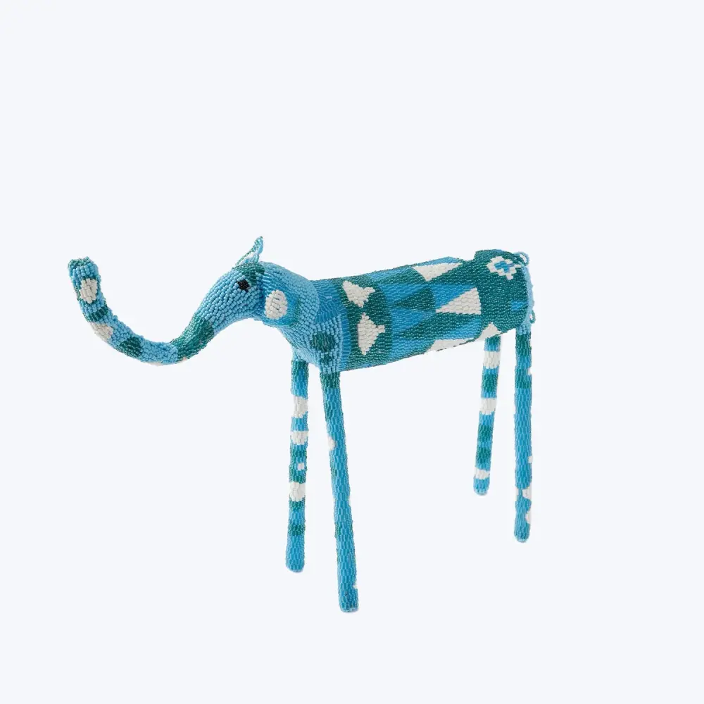 Azure Beaded Elephant