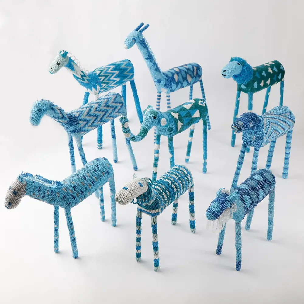 Azure Beaded Elephant