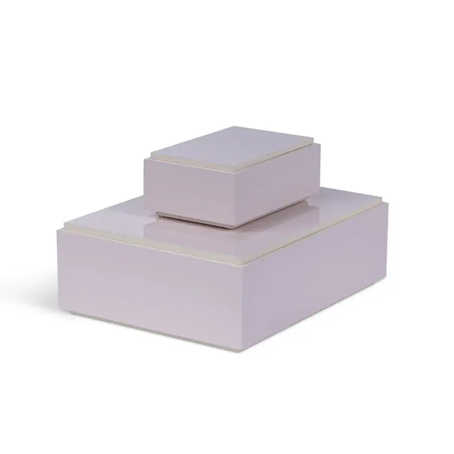 Balboa Bay Lacquered Decorative Box, Blush Pearl
