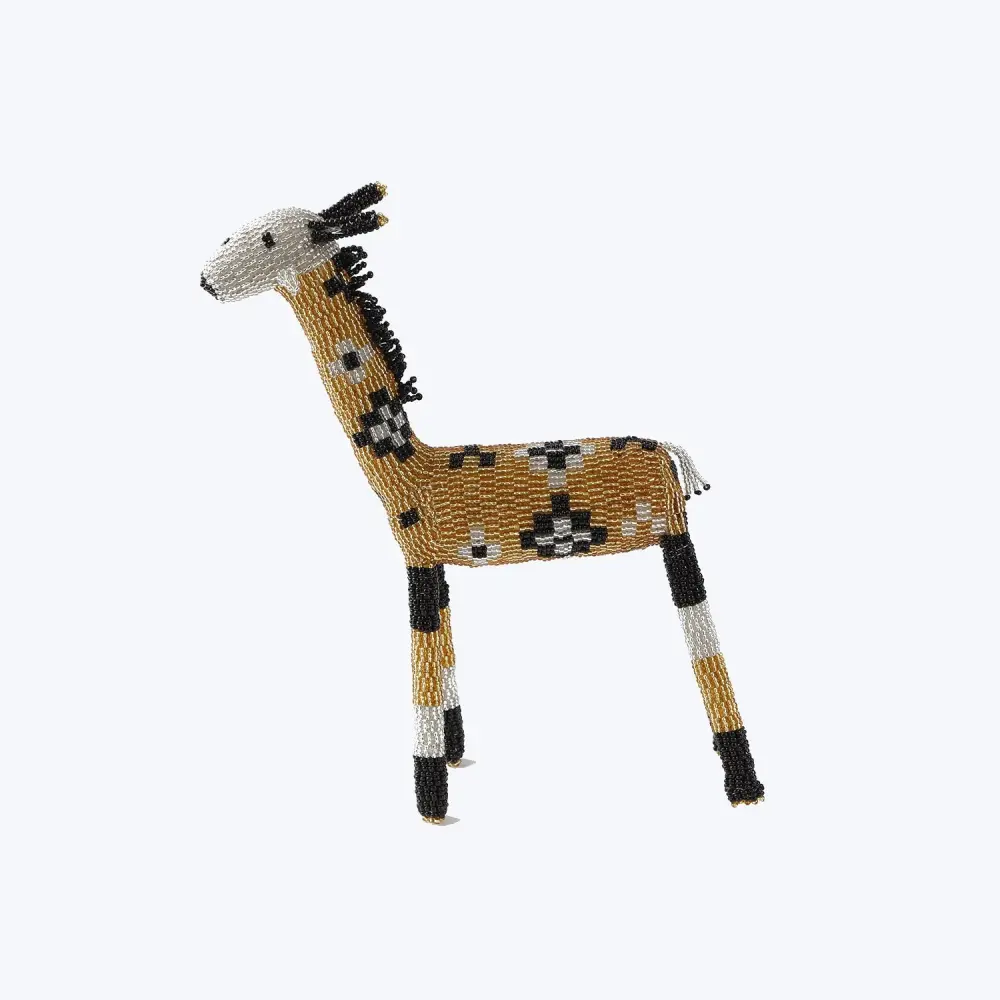 Black & Gilded Beaded Horse