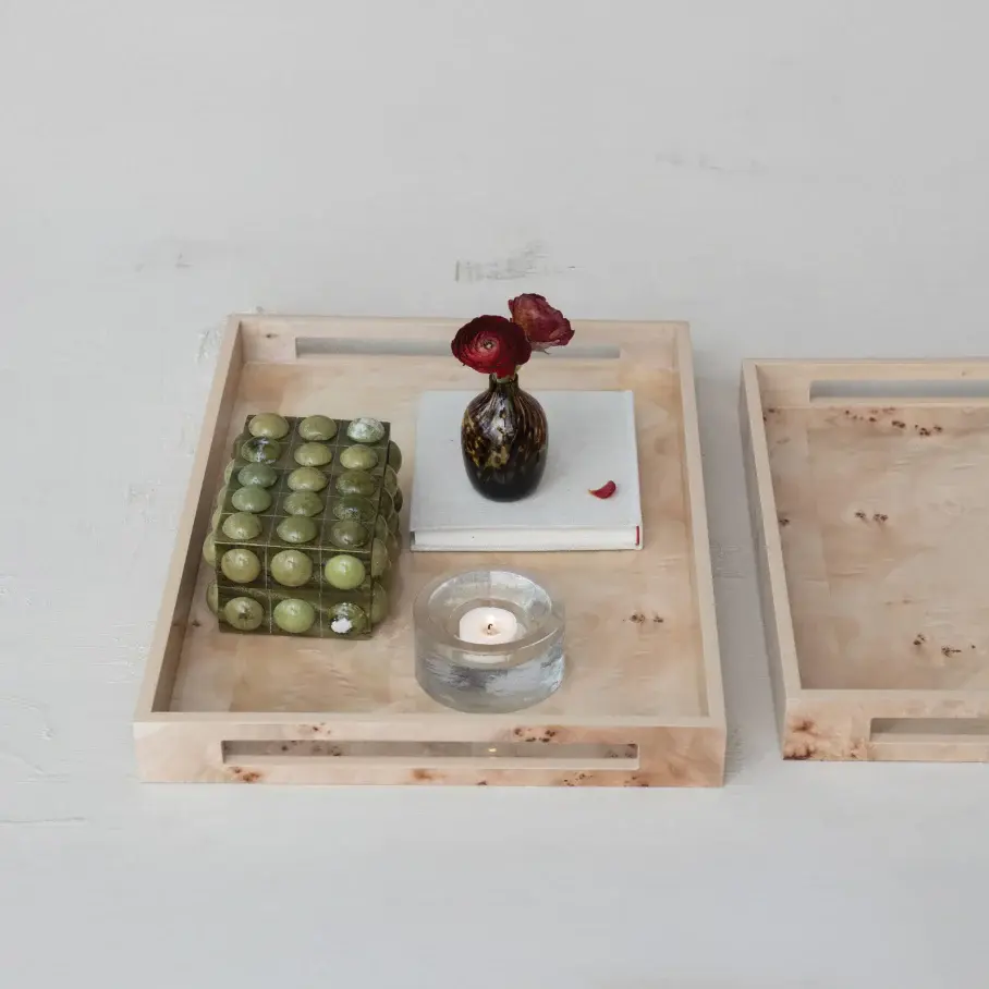Burl Wood Veneer Tray