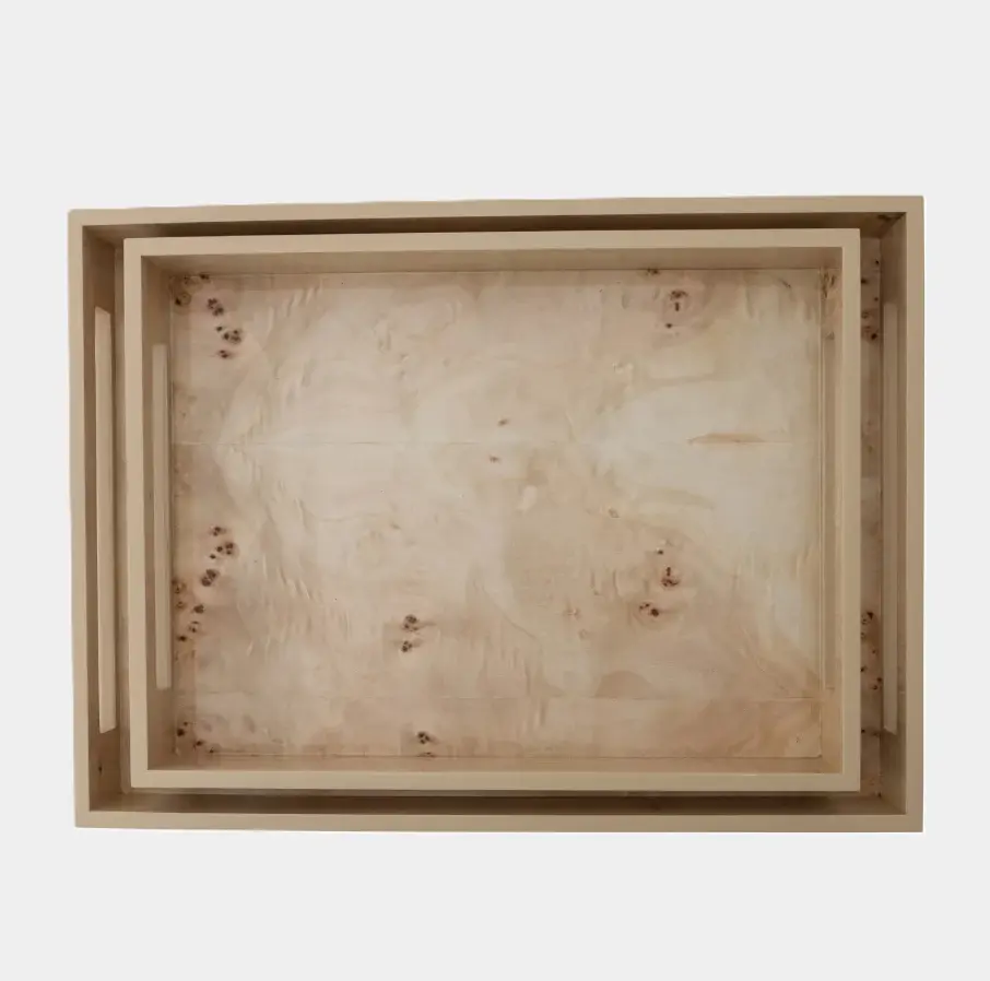 Burl Wood Veneer Tray