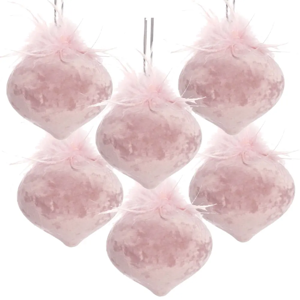Christmas Ball Ornaments, Glass Decorative Hanging Ball Christmas Tree Ornaments Holiday Party Decorations adjust 6) - Pink
