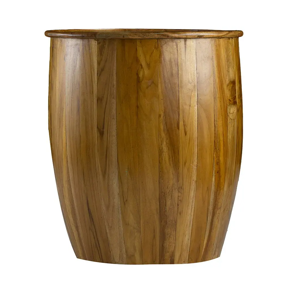 Drum Side Table Tray Style Top - Cocoa