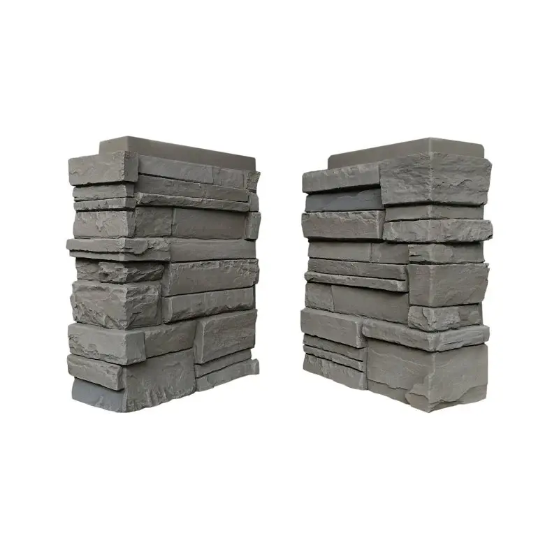DuraKwik Stone 310ATC Siding Corner, 13 L, 10 W, 4 Dense, Interlocking Edge, Stacked Stone Profile