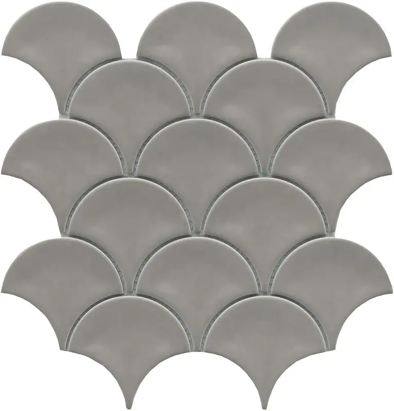 Emser Tile Reward Series F27REWADO1011MFN Porcelain Mosaic Tile, 11 L Tile, 10 W Tile, Pressed Edge, Fan Pattern
