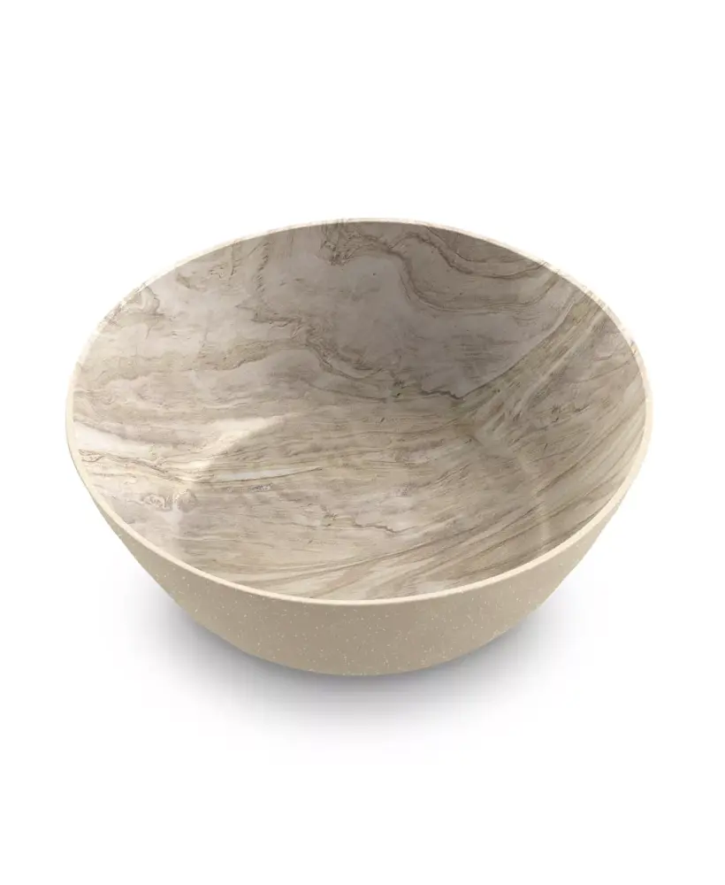 Faux True Desert Wood Low Bowl, 7.5"